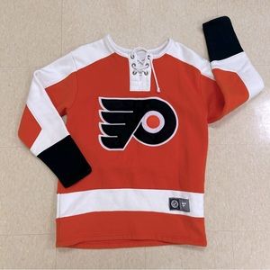 Philadelphia Flyers Fanatics Branded Orange/Black Lace-Up Pullover Sweatshirt